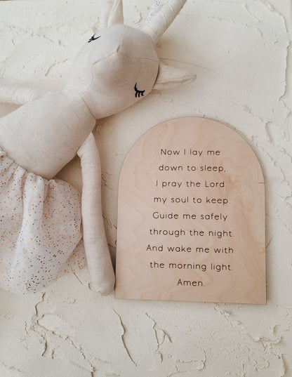 Now I lay me down to sleep sign