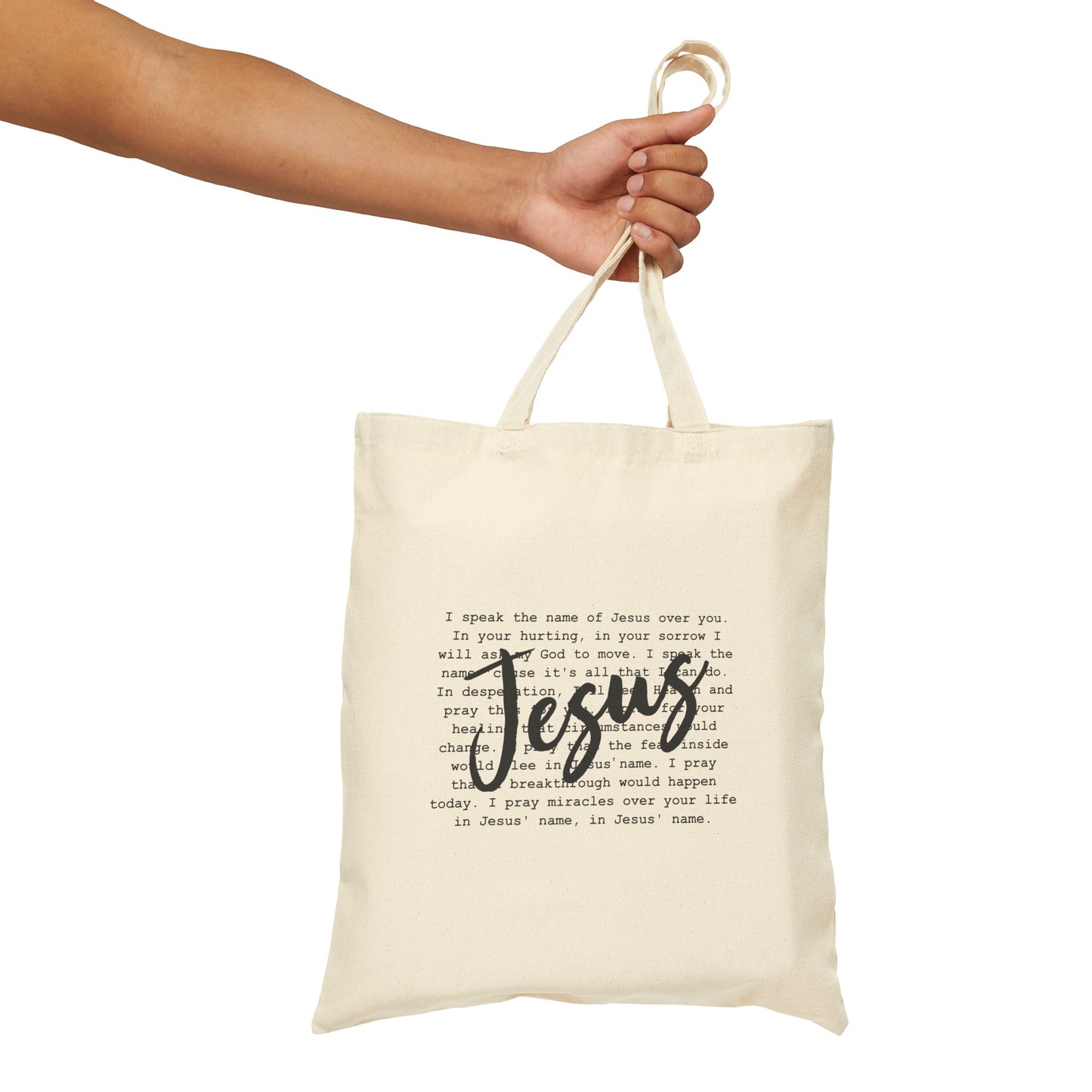 I speak The Name of Jesus Tote Bag