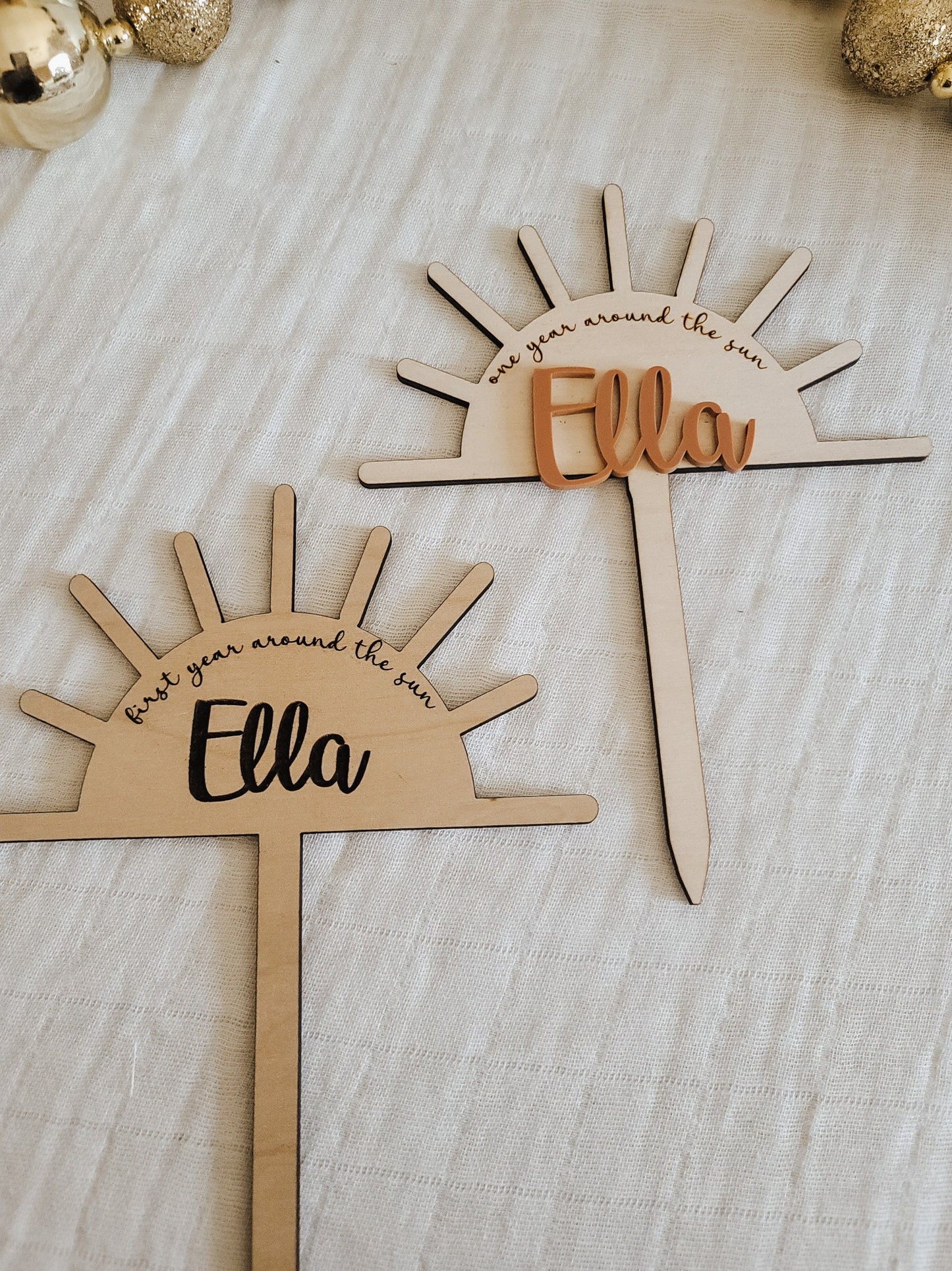 Personalized Sun Cake Topper | Acrylic Cake Topper | First Birthday Cake Topper | Half Sun Cake Topper | Sun Cake Toppers with Names